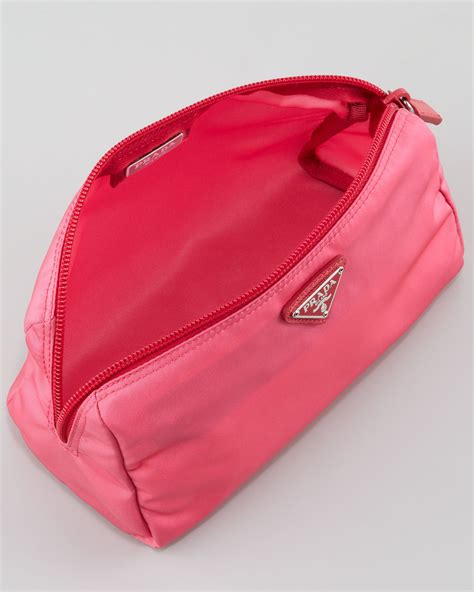 prada makeup bag pink|Prada nylon pouch bag.